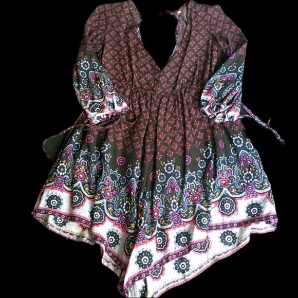 unknown Pants - Floral Geometric Romper